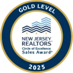 NJ Realtors Circle of Excellence Sales Award 2025, Gold Level